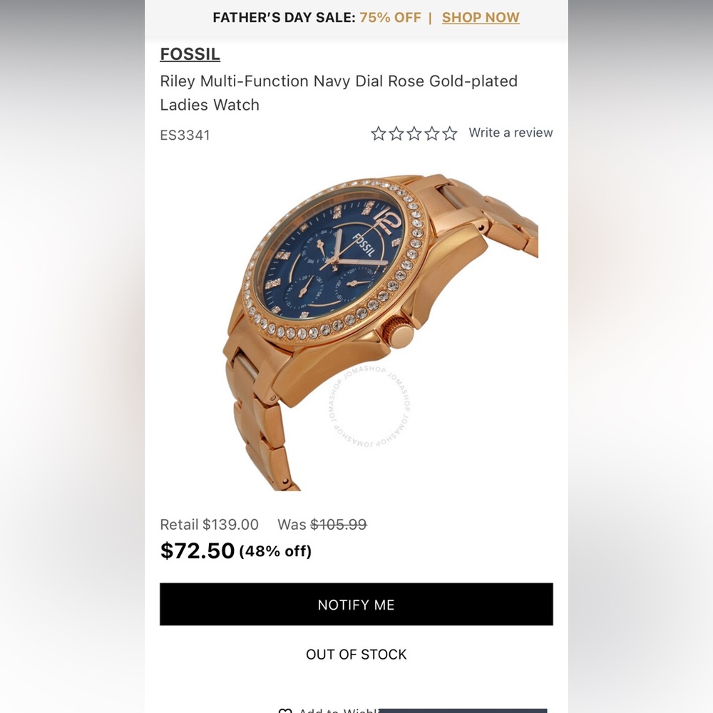 Fossil Riley Multi-Function Navy Dial Rose Gold-P… - image 5